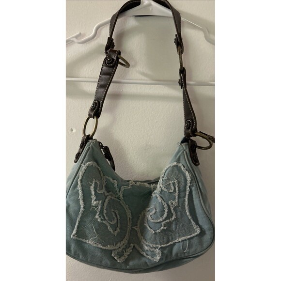 🚨Guess Hysteric Glamour Style Vintage Y2K Avantgarde bag Blue / Buckle Denim SM - Picture 4 of 15